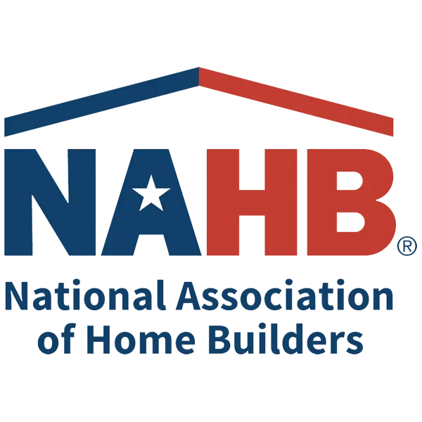Logo of the National Association of Home Builders, featuring a stylized house roof and the abbreviation NAHB in bold blue and red letters.