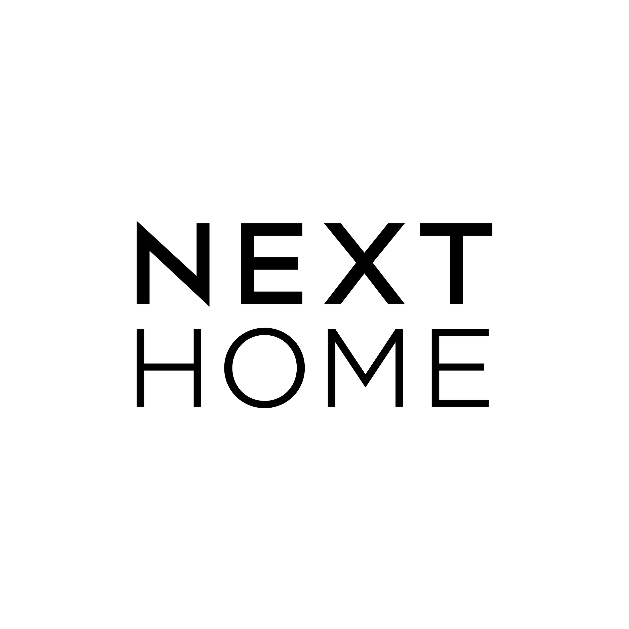 Text on a white background reading 'NEXT HOME' in black, bold letters.
