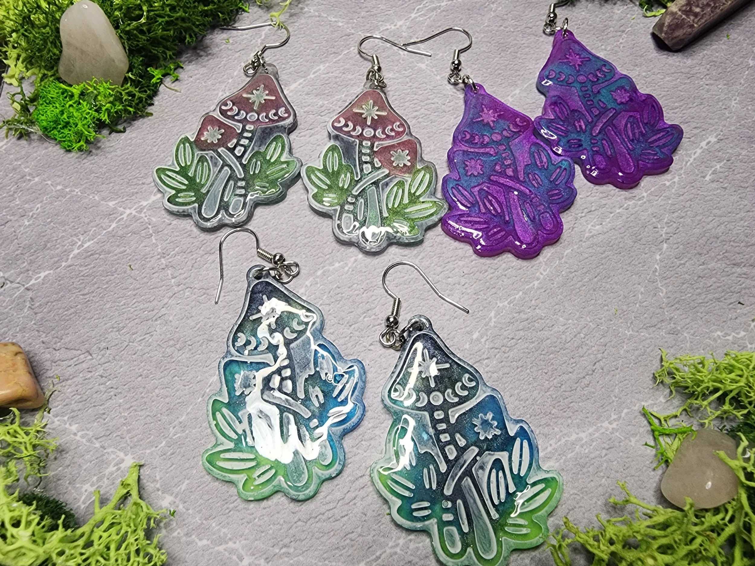 Moonlit Mushroom Earrings