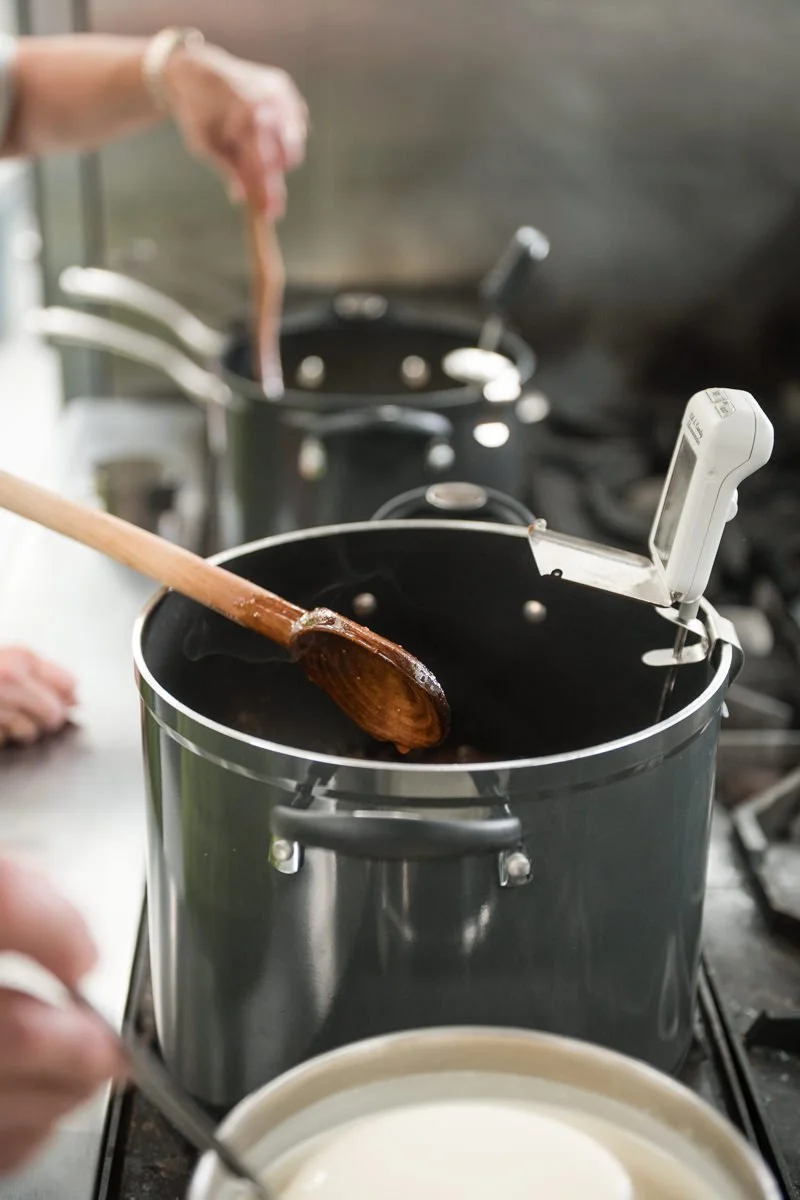 Fresh salted caramel on the stove in Carteret County, North Carolina