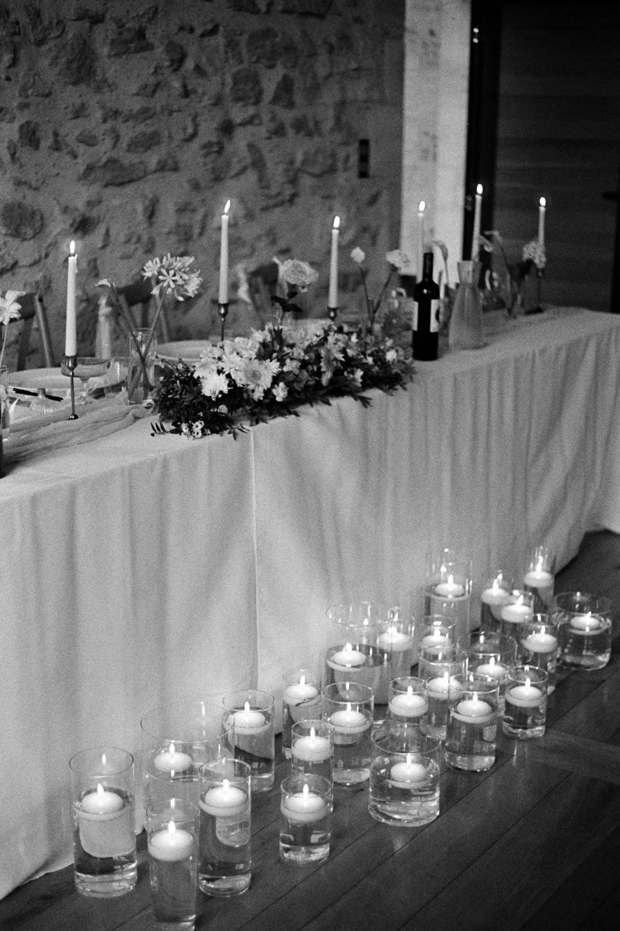 Soirée de mariage bougies