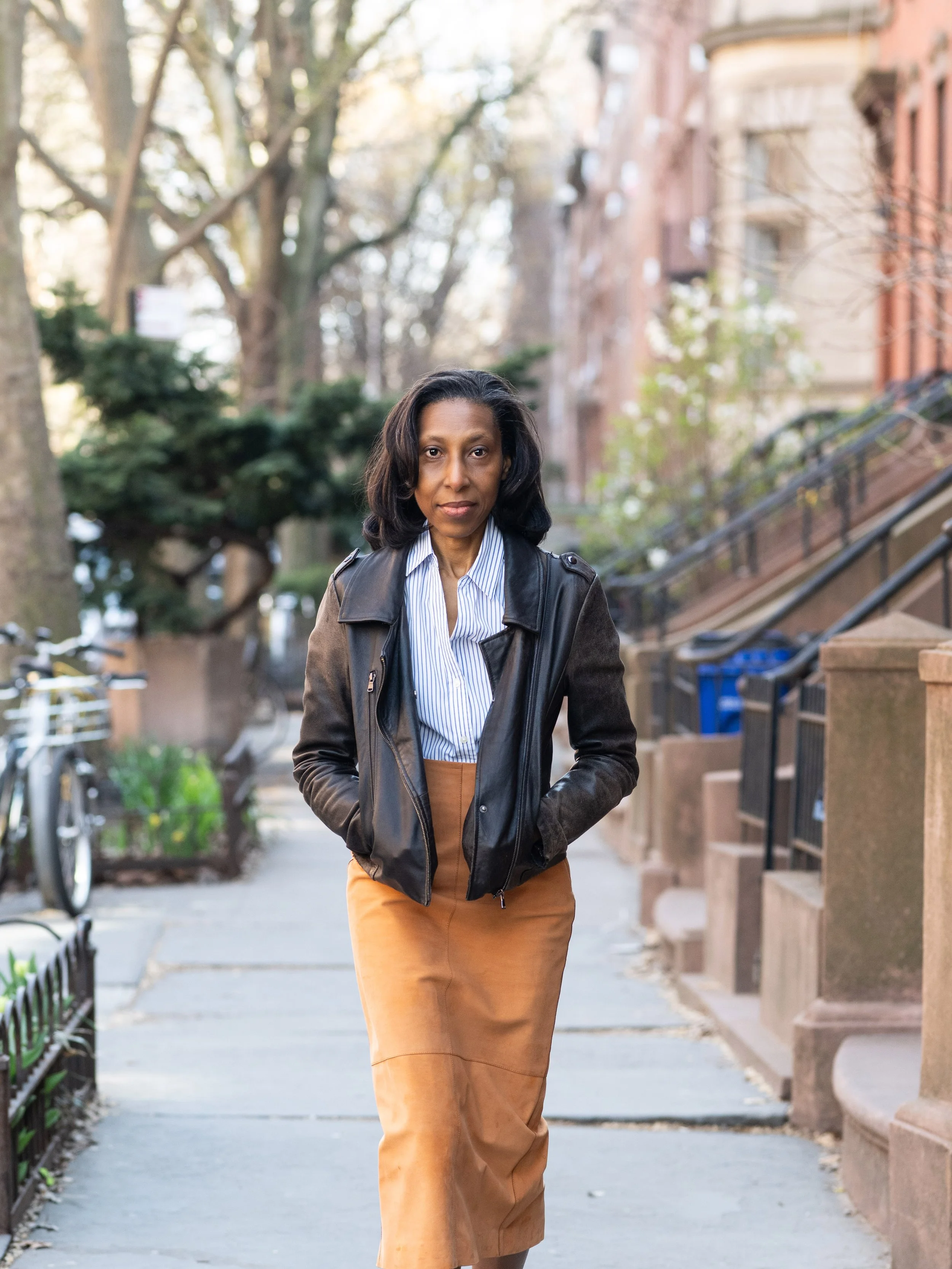Ebonya Lia walking down the street.