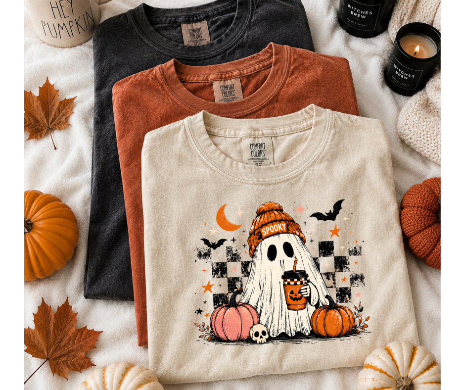 Ghost with pink pumpkin