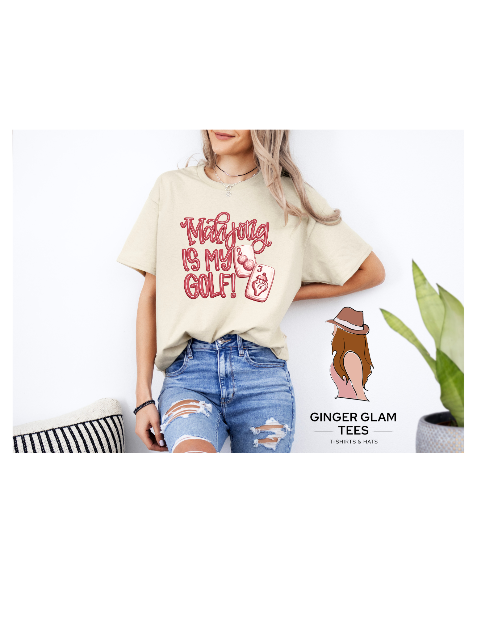 Mahjong is My Golf Gildan Tee