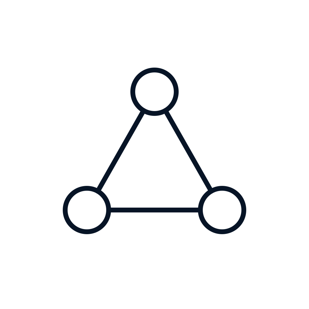 Diagram of a simple neural network with three interconnected nodes.