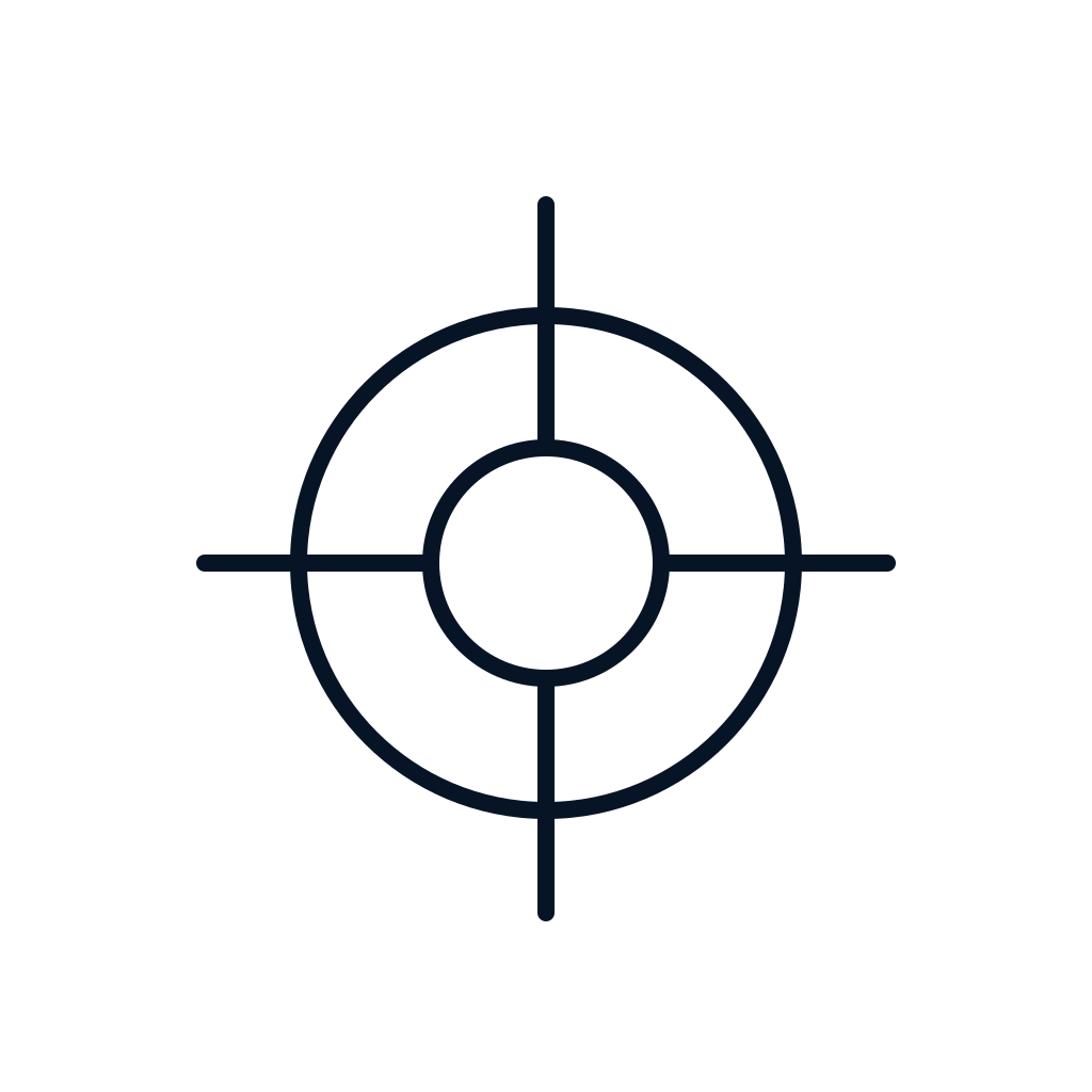 Target with crosshairs and a bullseye in the center, used in shooting or aiming practice.