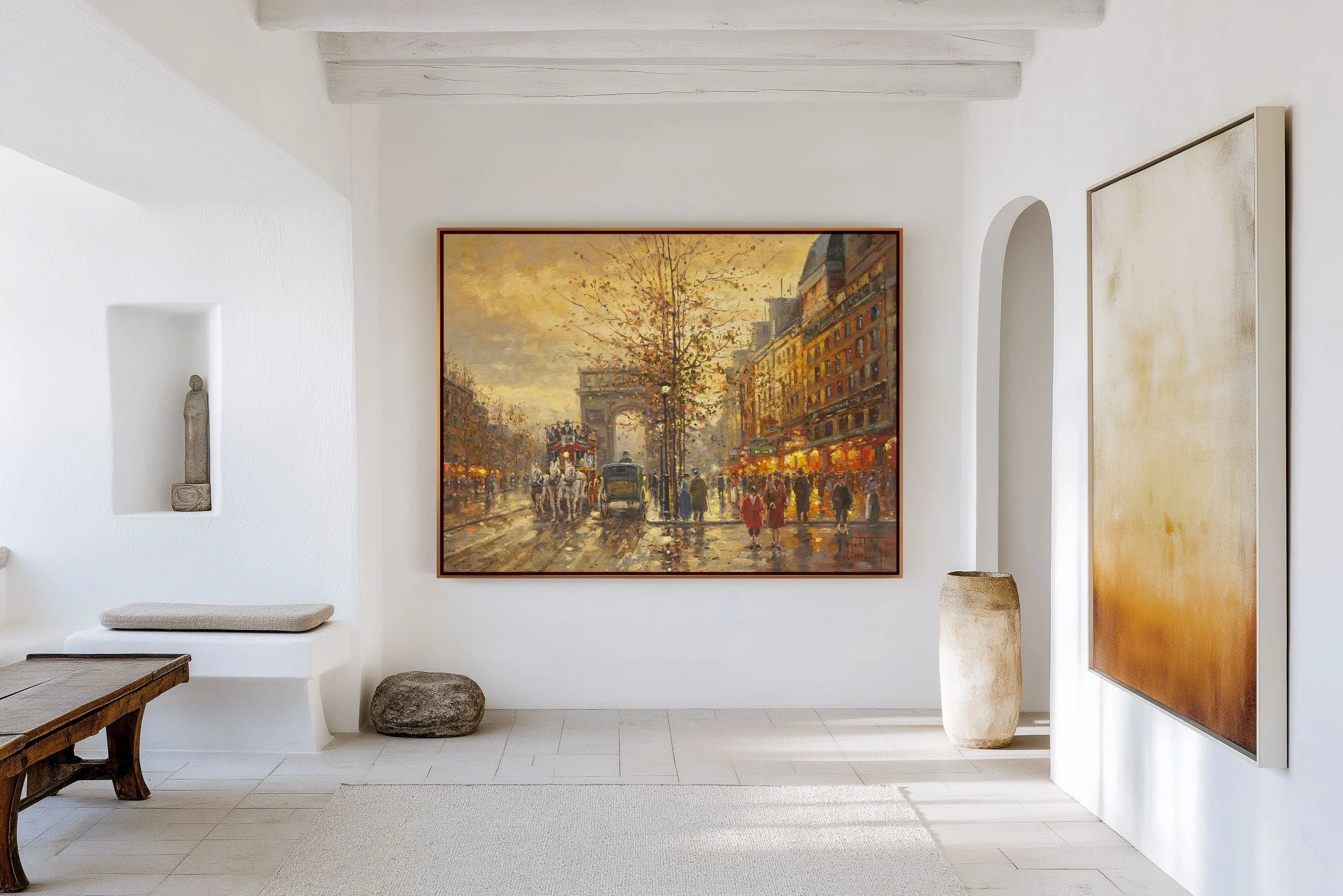 Impressionist painting of a Paris street scene by Jack Terry.