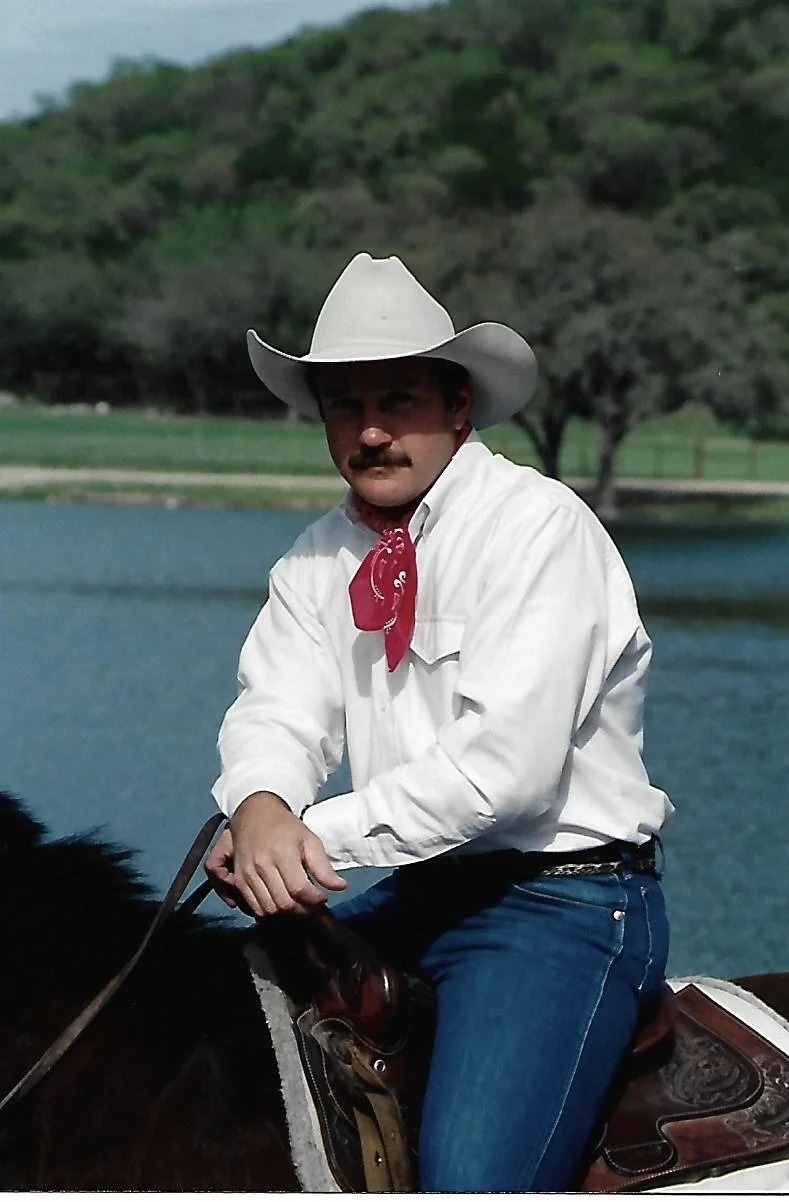 A young Jack Terry on horseback in Texas.