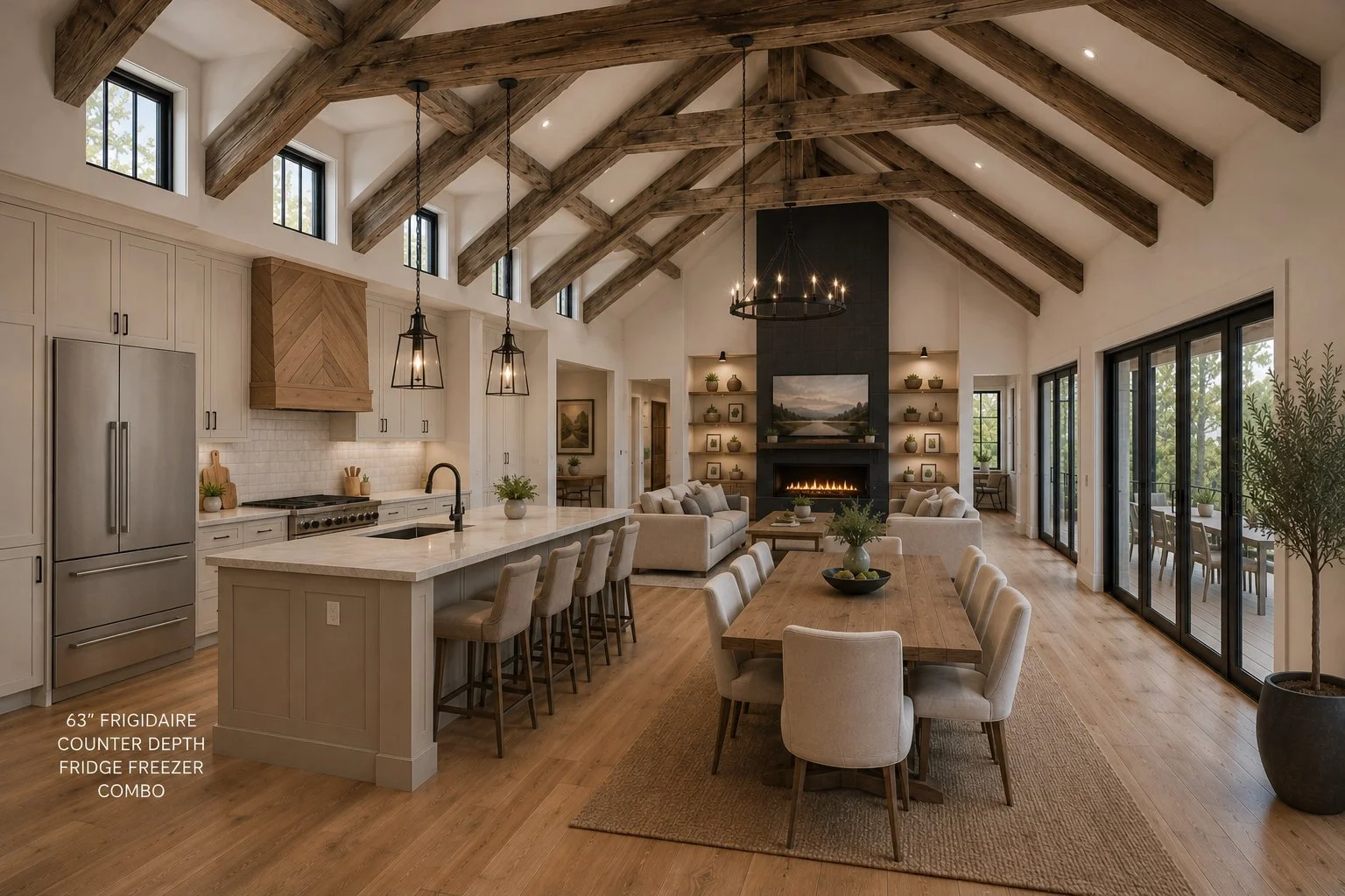 Open kitchen and living room at 3150 Glengold Dr.