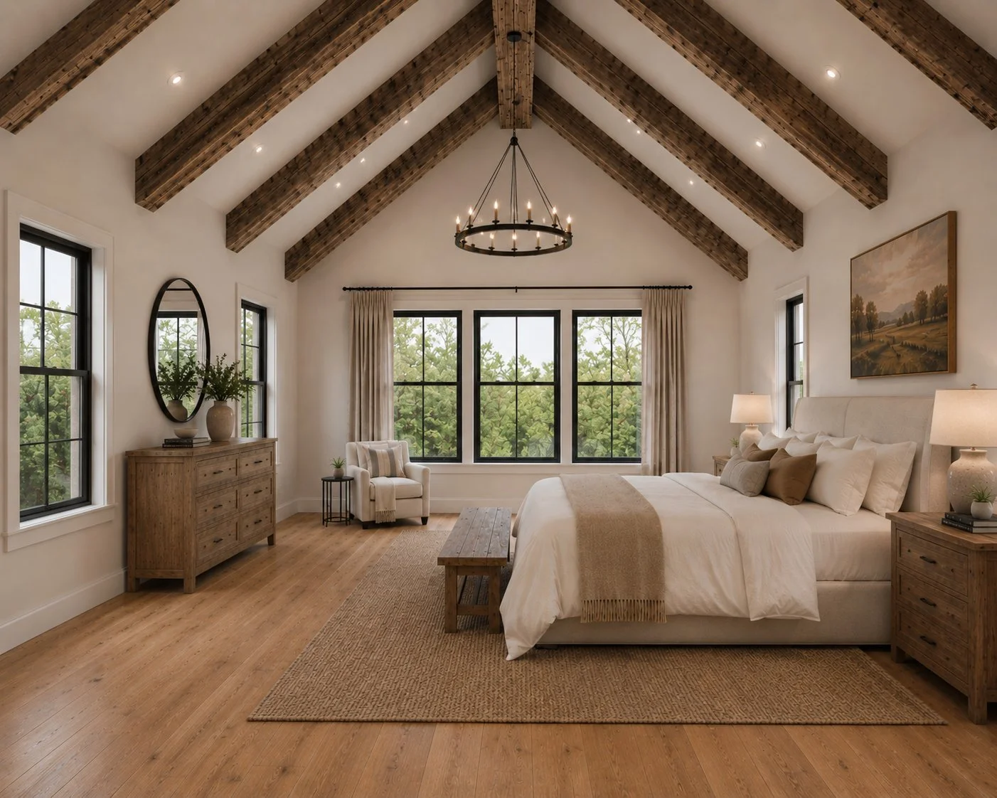 Vaulted primary bedroom at 3150 Glengold Dr.