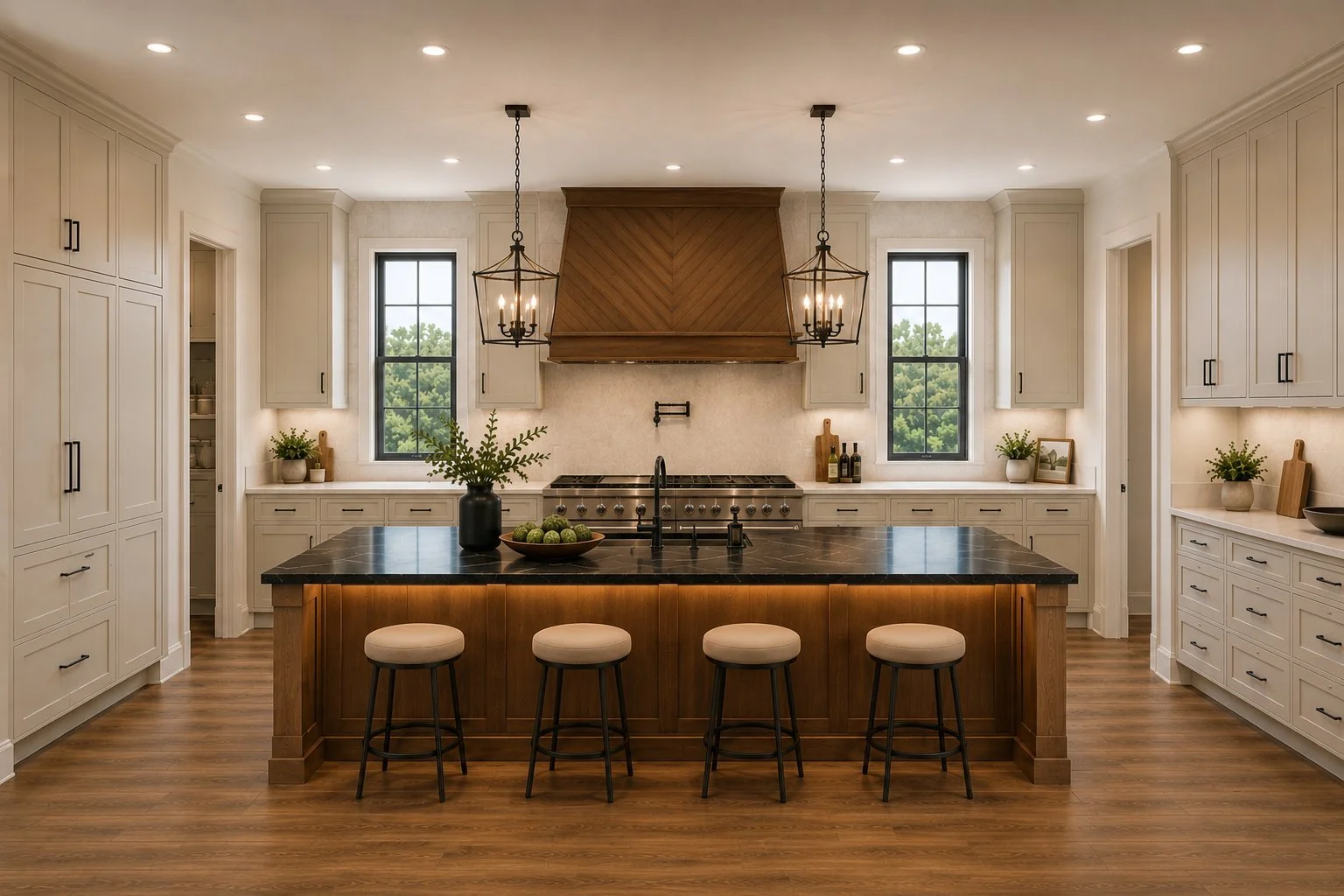 Wood accent kitchen at 3150 Glengold Dr.