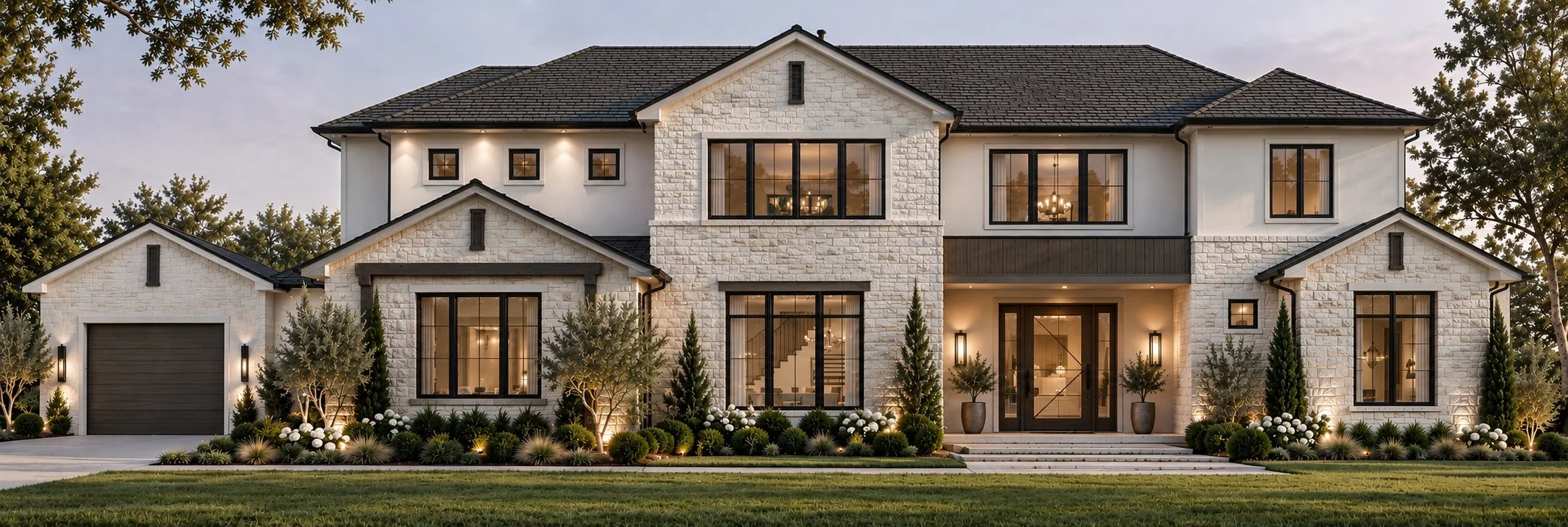 Architectural rendering of the proposed front exterior at 13824 Braemar Dr in Dallas, Texas.