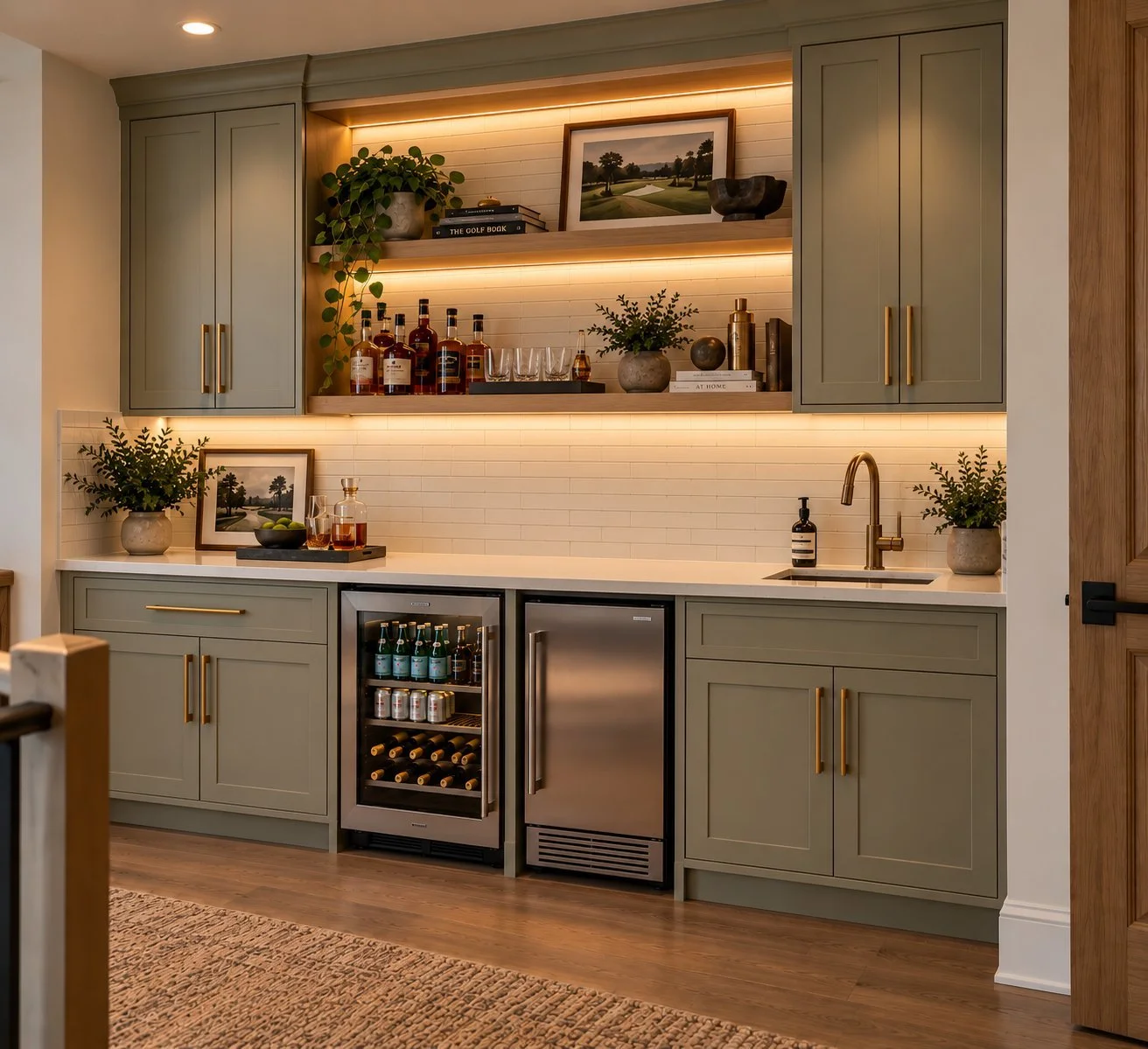 Architectural rendering of Game room wet bar and beverage storage proposed for 13824 Braemar Dr in Dallas, Texas.