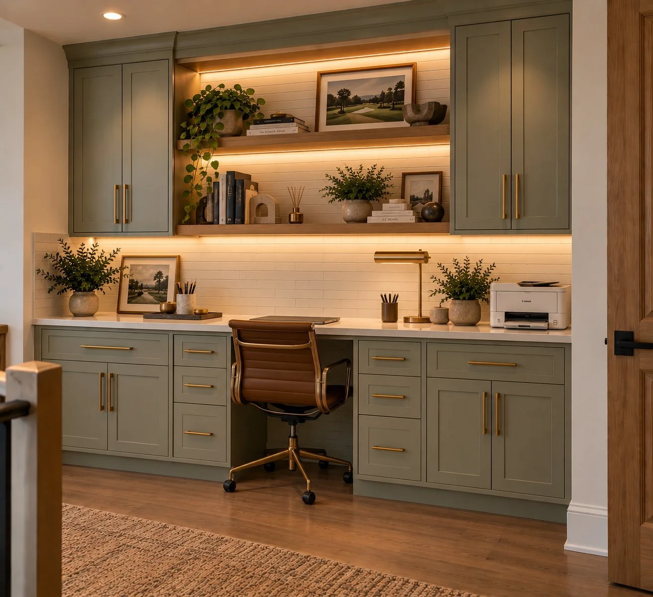 Architectural rendering of Built-in desk and cabinetry proposed for 13824 Braemar Dr in Dallas, Texas.