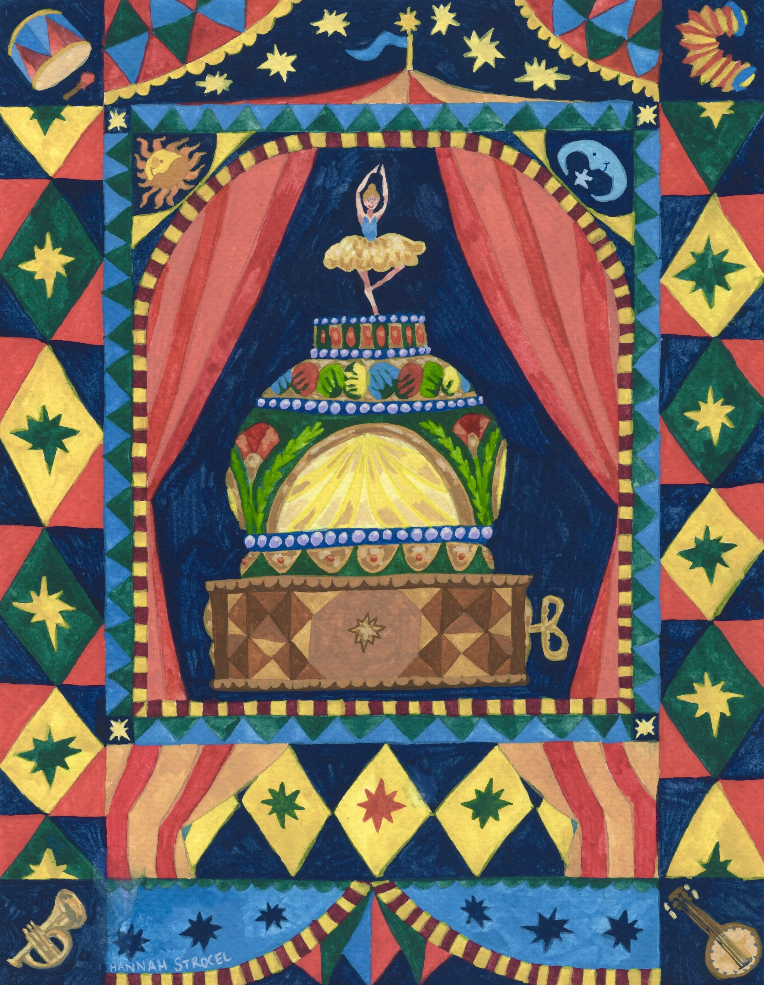"Carnival Patterns" gouache, 2026