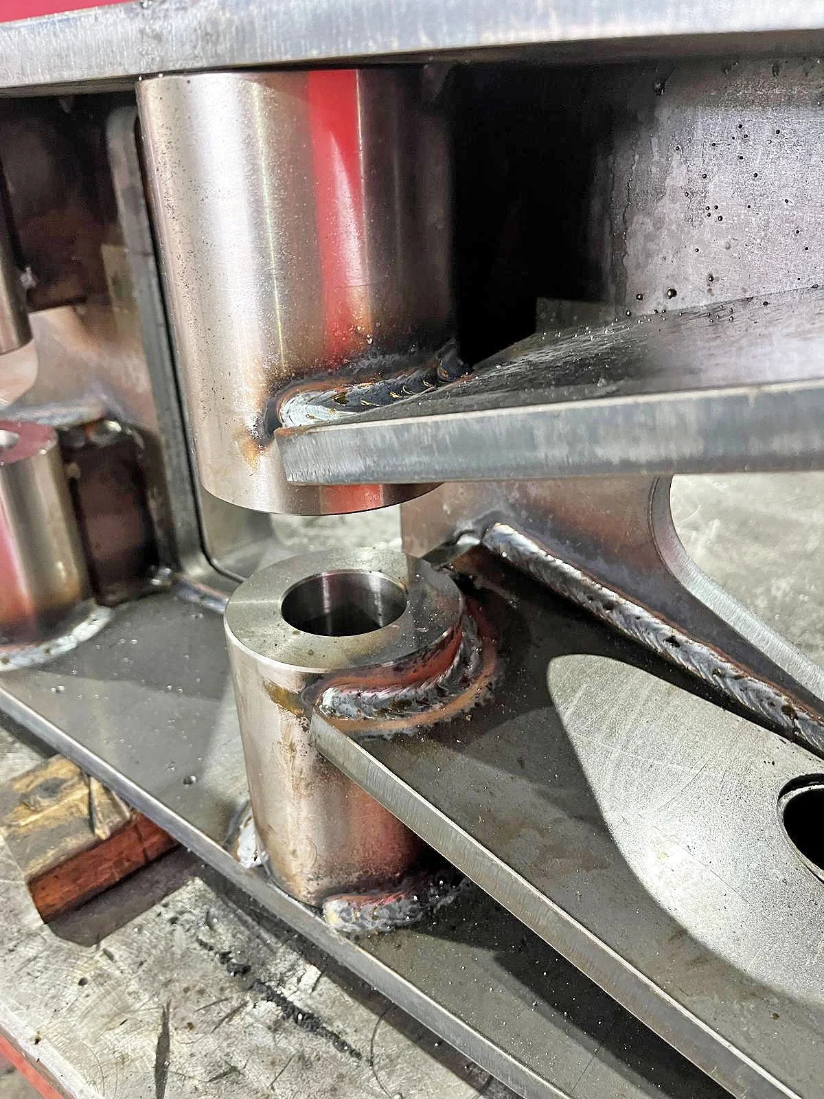 A professional MIG weld at Wells Engineering