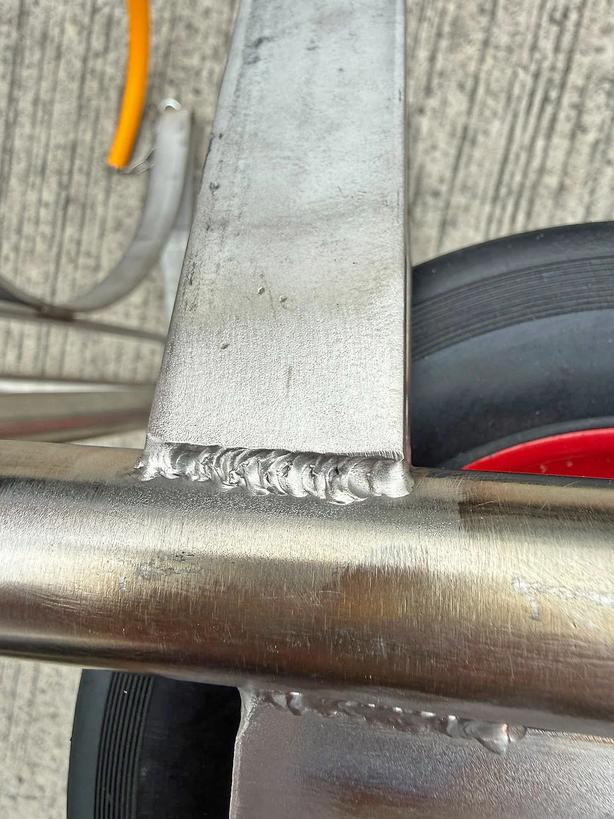 A professional TIG weld at Wells Engineering