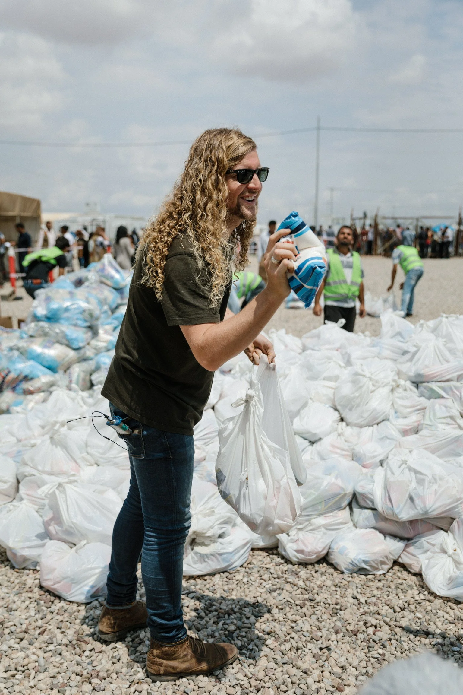 Man Distributing Food