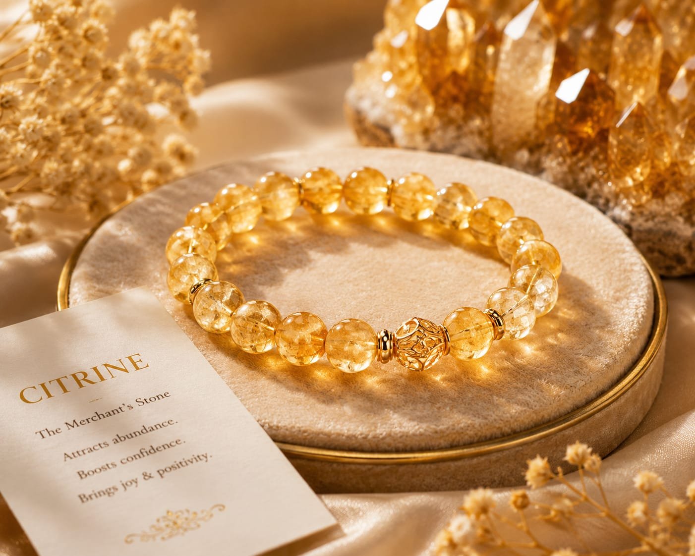 Citrine Bracelet for attracting riches, marriage, relationships & luck