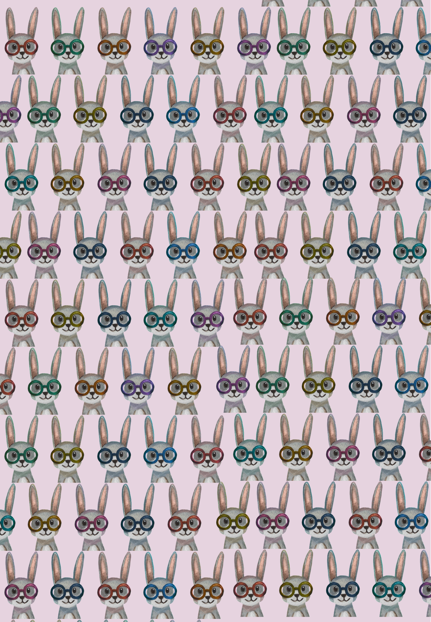 Bunnies in Glasses Gift Wrap