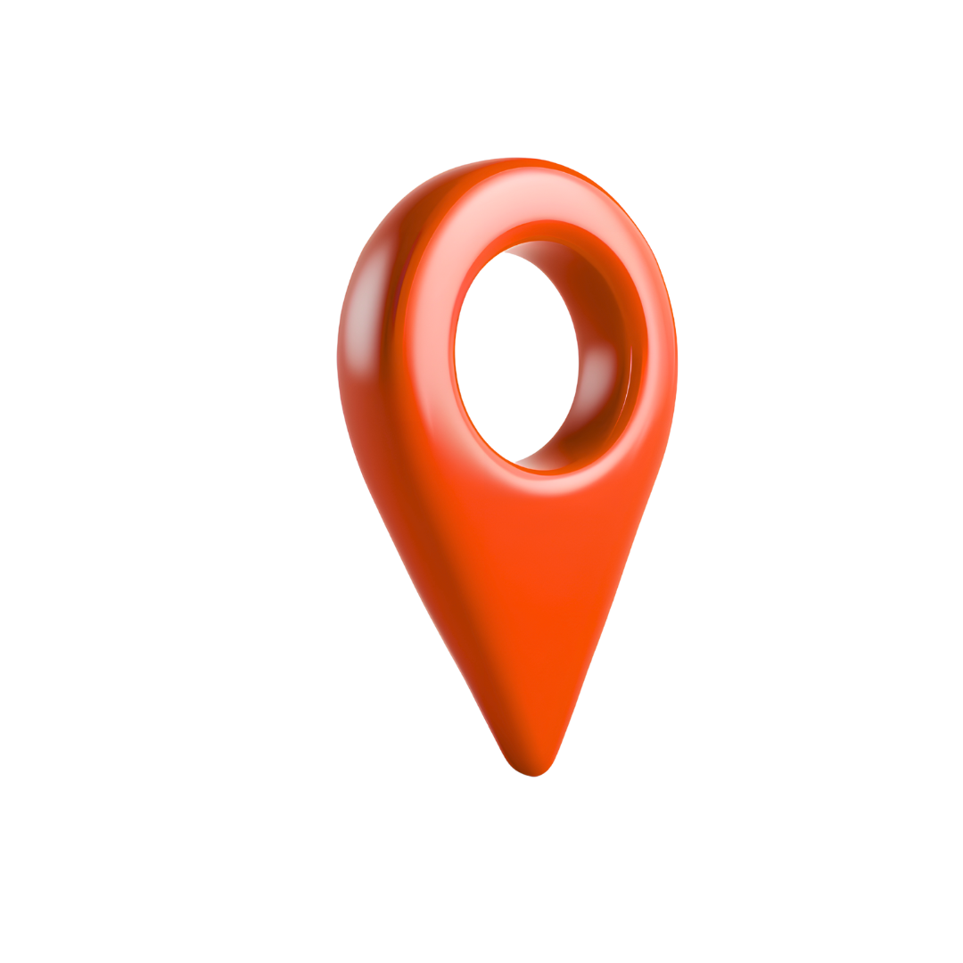 Graphic image of a location icon moving with The Wedge location, hours and phone number next to it.
