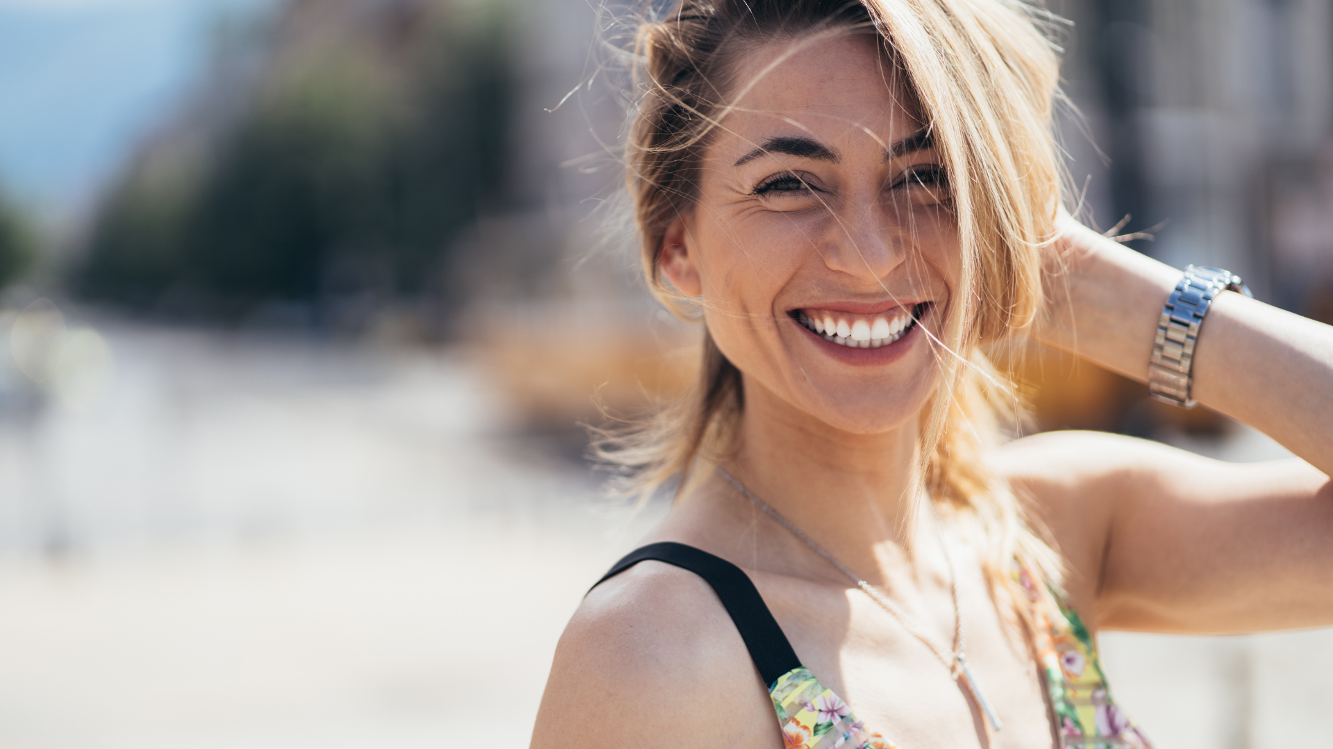 woman smiling