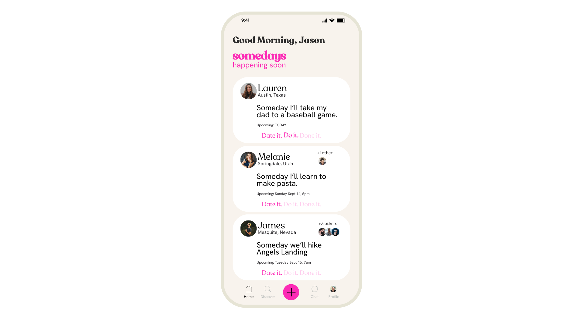 live somedays app showing somedays happening soon