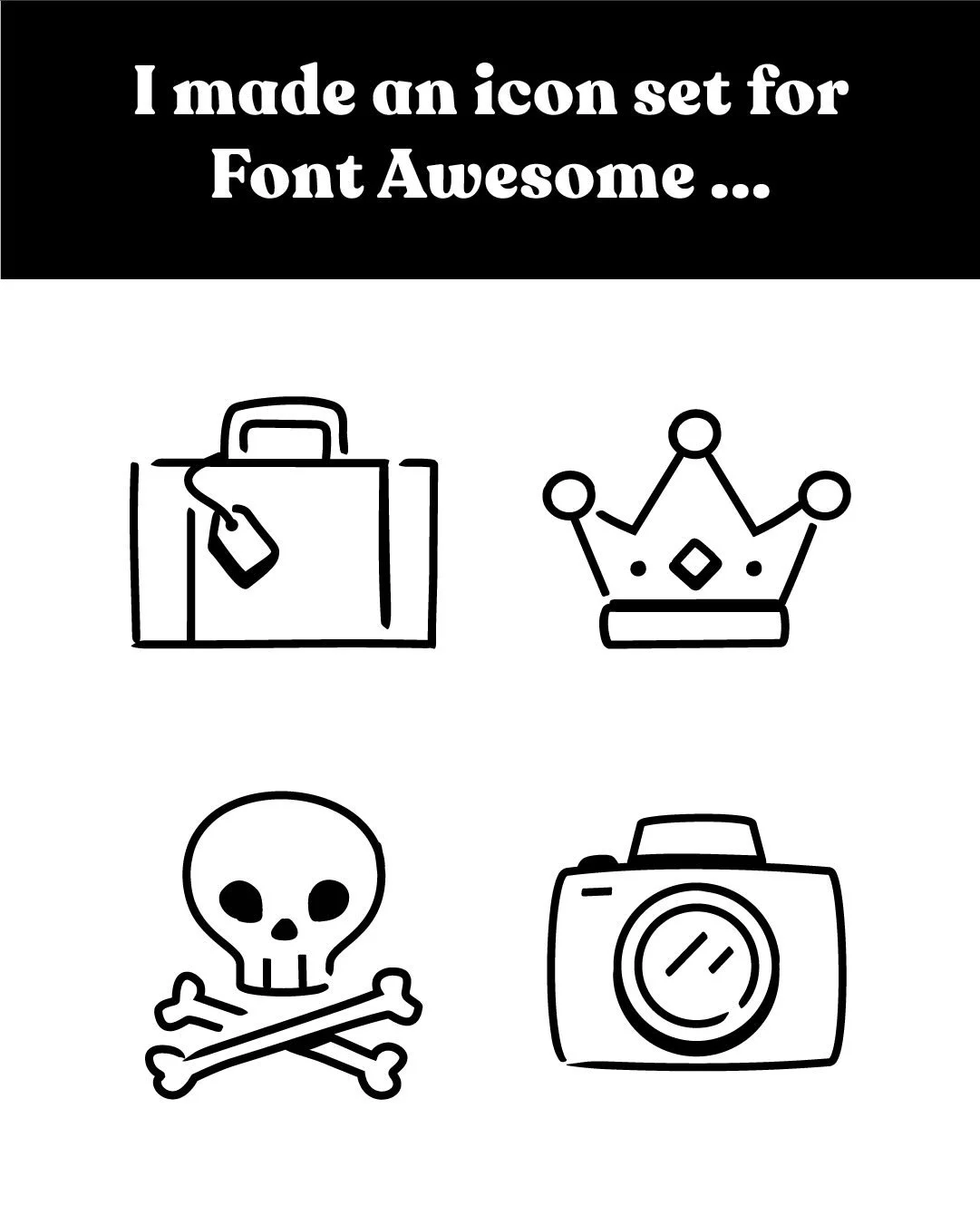 I had the most fun making an icon set for @font.awesome ✨

@sensibleworld and @jabronus are some of the coolest humans on the planet, so this was a no-brainer for me. I created this set years ago now, it&rsquo;s so exciting to see it live!

The brief