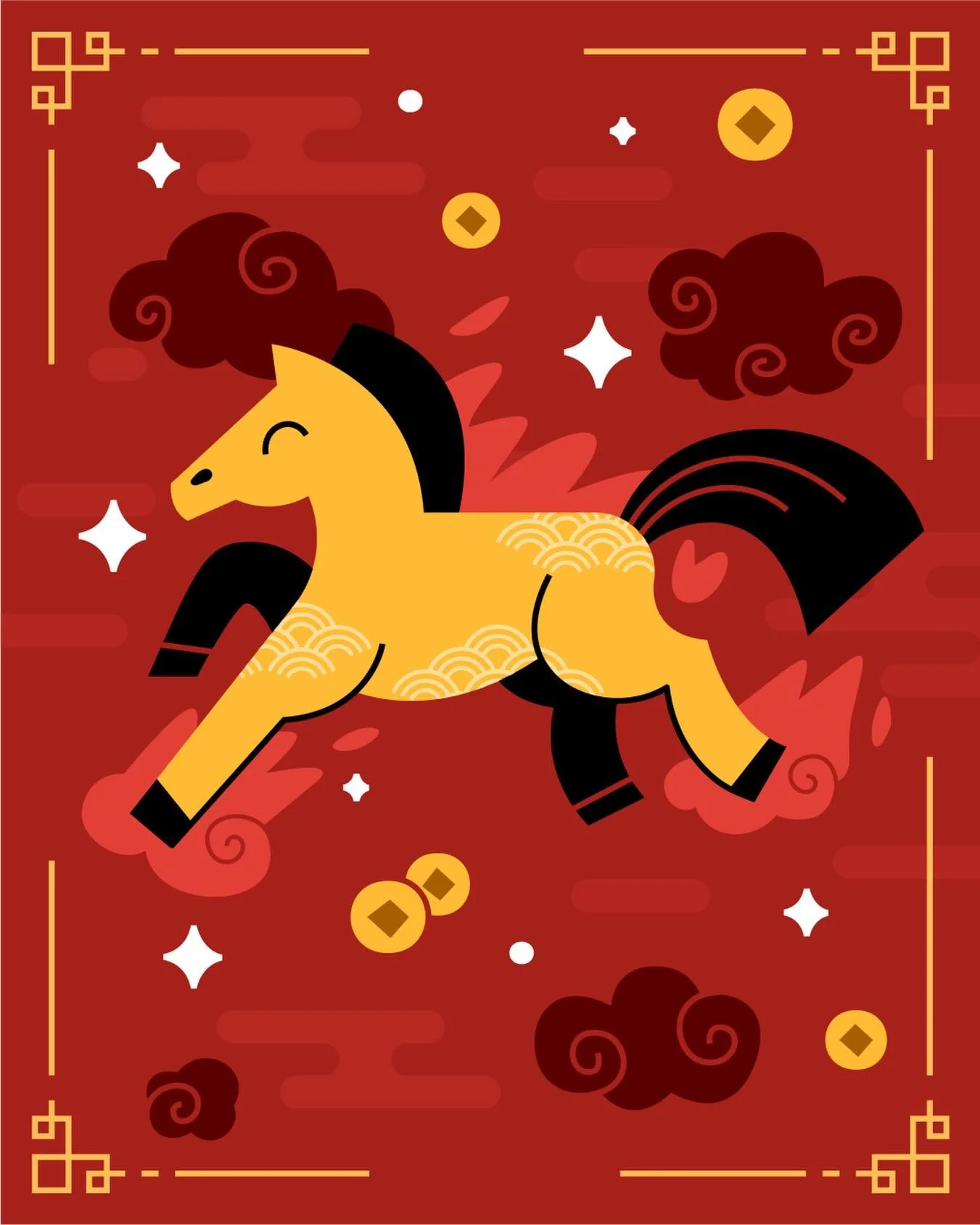 Happy Lunar New Year! 🐴🔥🧧

I made this for my lovely mates @bearnotesapp 

&bull;
&bull;
&bull;
#chinesenewyear #lunarnewyear #illustration #yearofthefirehorse #adobeilustrator
