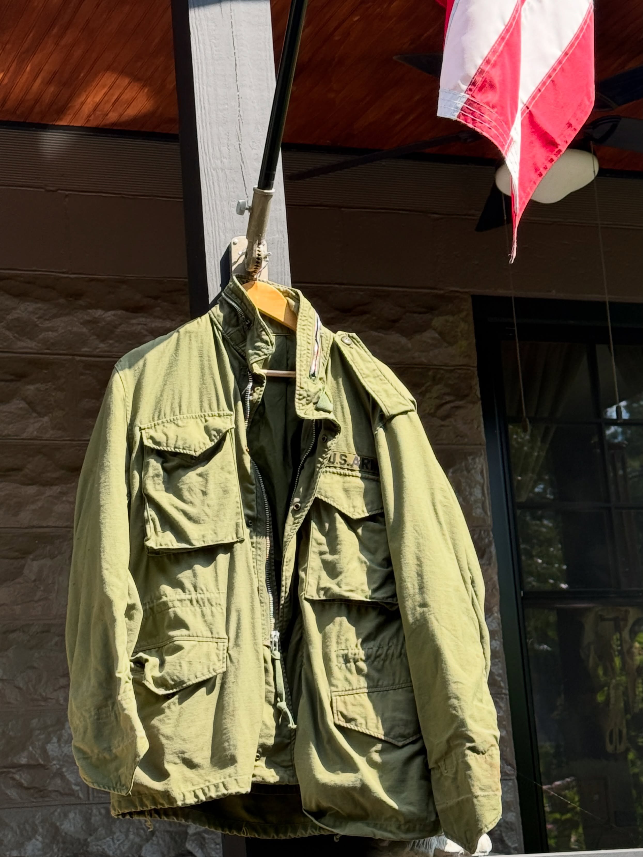 Sun fading some old Vietnam-era M-65&rsquo;s today.

There&rsquo;s something honest about the way these old military jackets age. Decades of storage, field wear, sun, rain, smoke &mdash; and somehow it&rsquo;s all preserved in the fabric.

A few hour