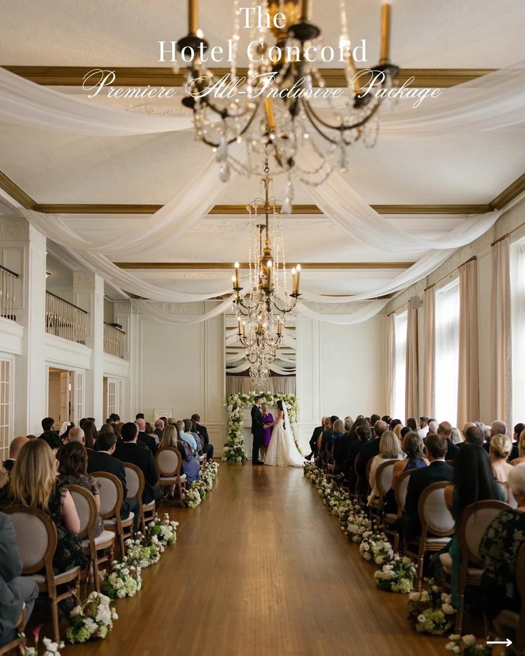Our Premiere All-Inclusive Package takes the stress out of planning so you can focus on celebrating. 

Receive $1,500 off any remaining Saturday dates through May 2027 or $2,500 off any remaining Friday and Sunday dates available through May 2027. Of