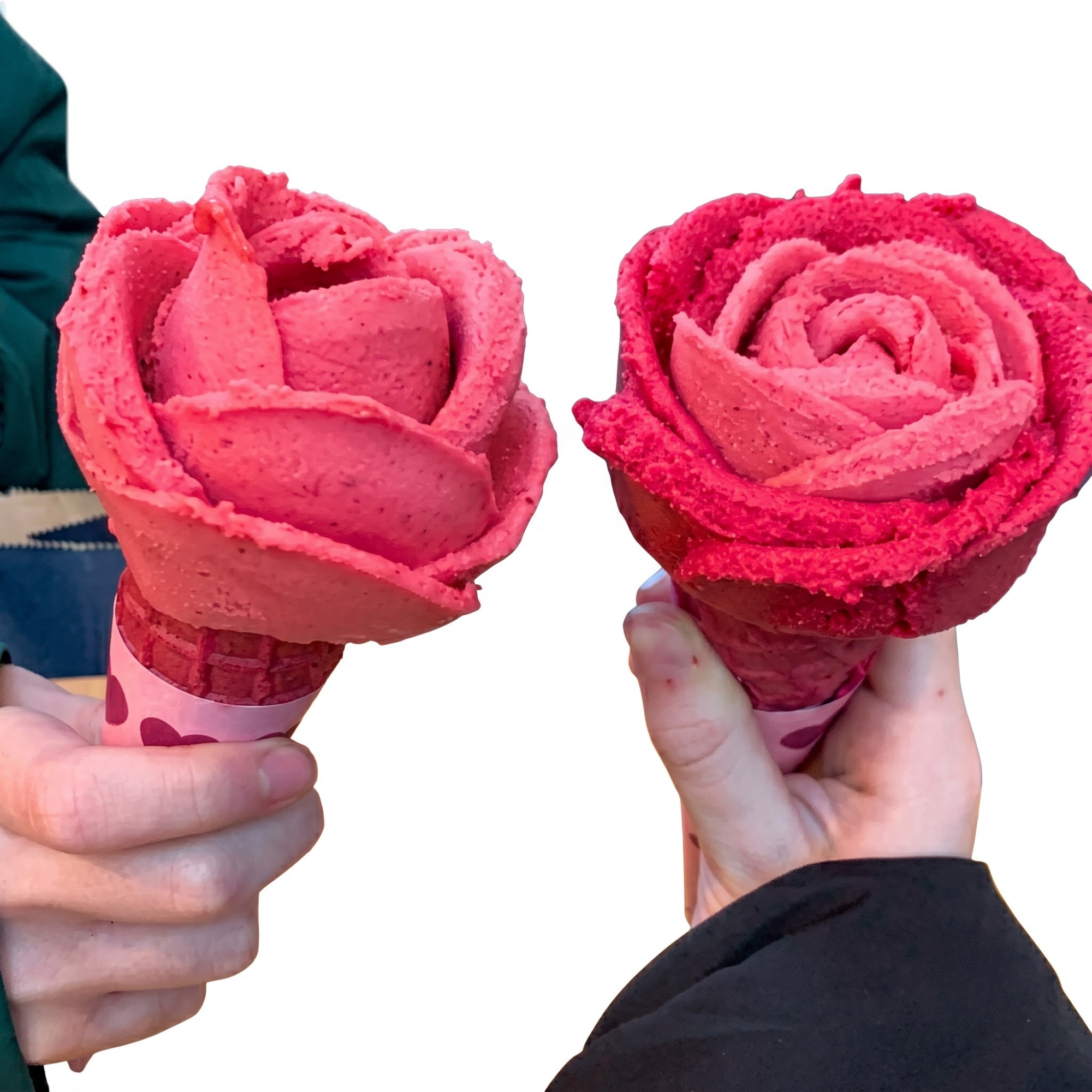 rose shape gelato art ice cream catering