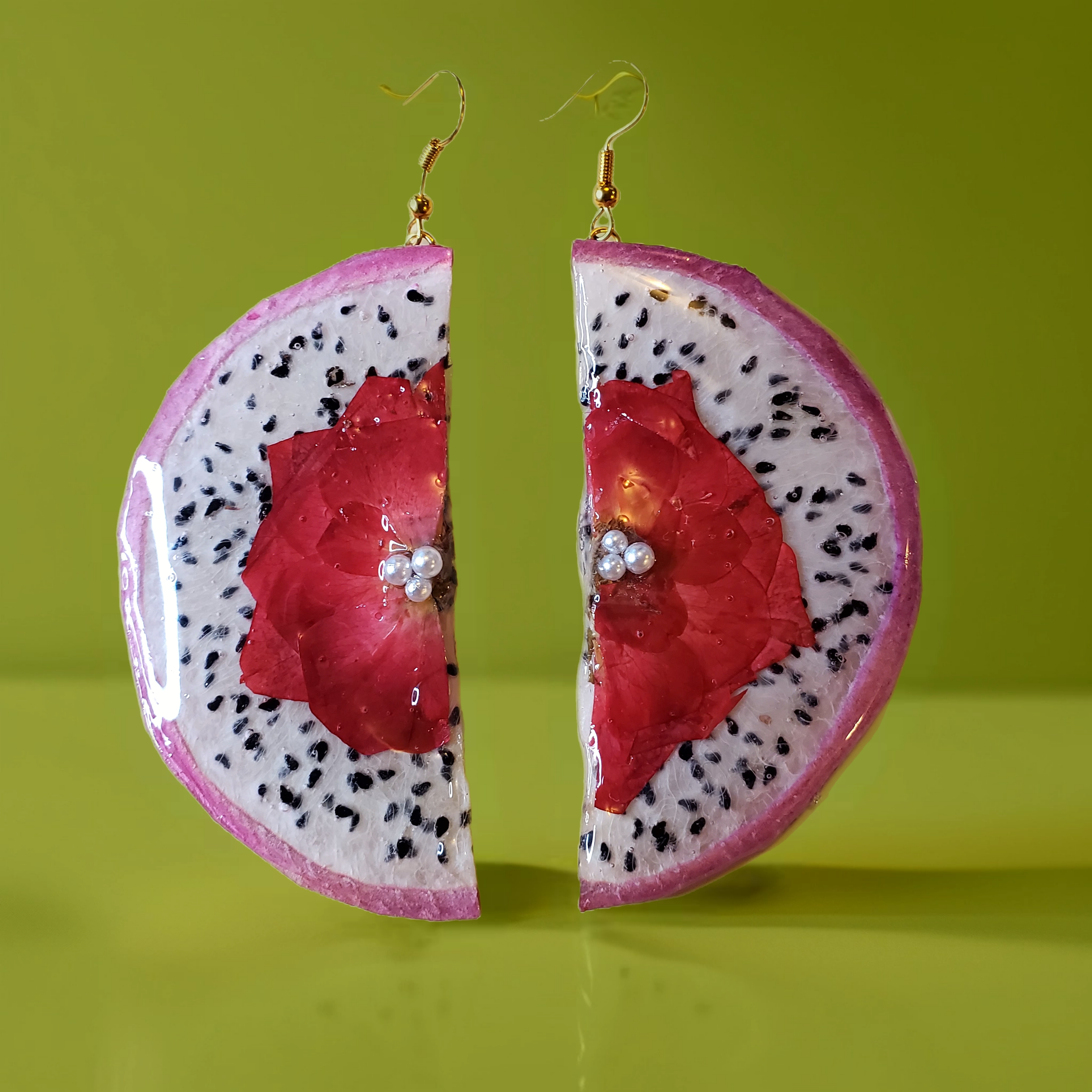 Real Dragon fruit Earring