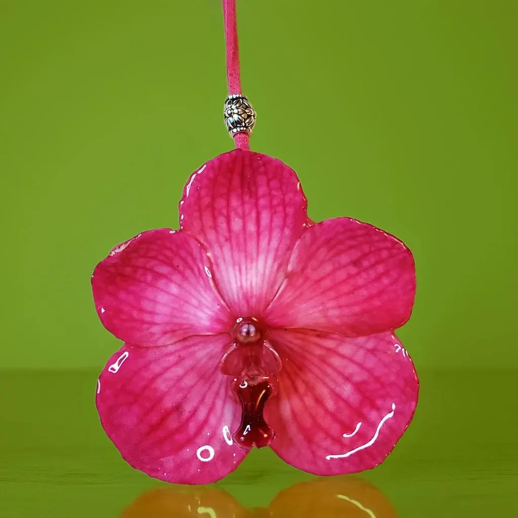 Real Vanda Orchid Neckalce-Pink