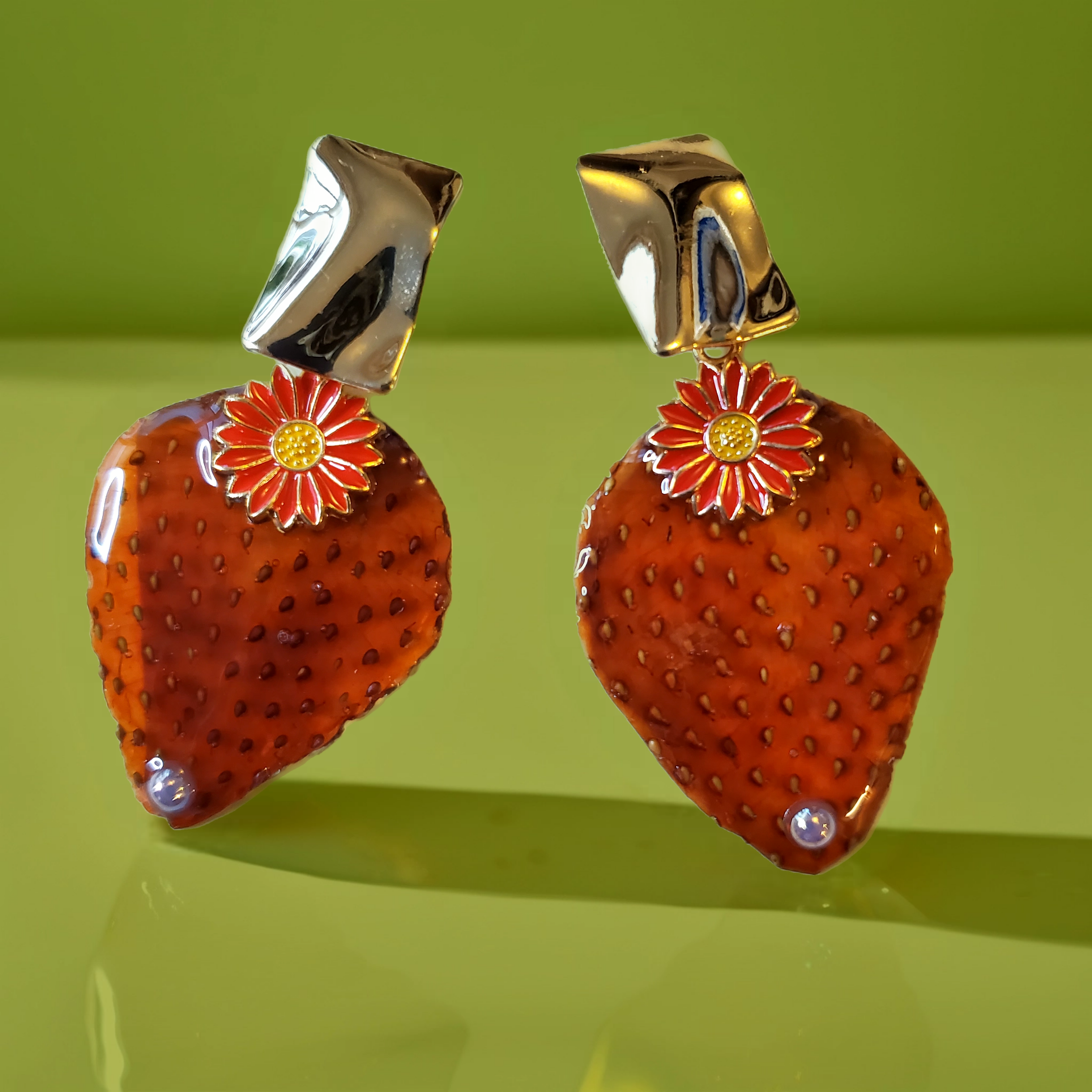 Real Strawberry Earring