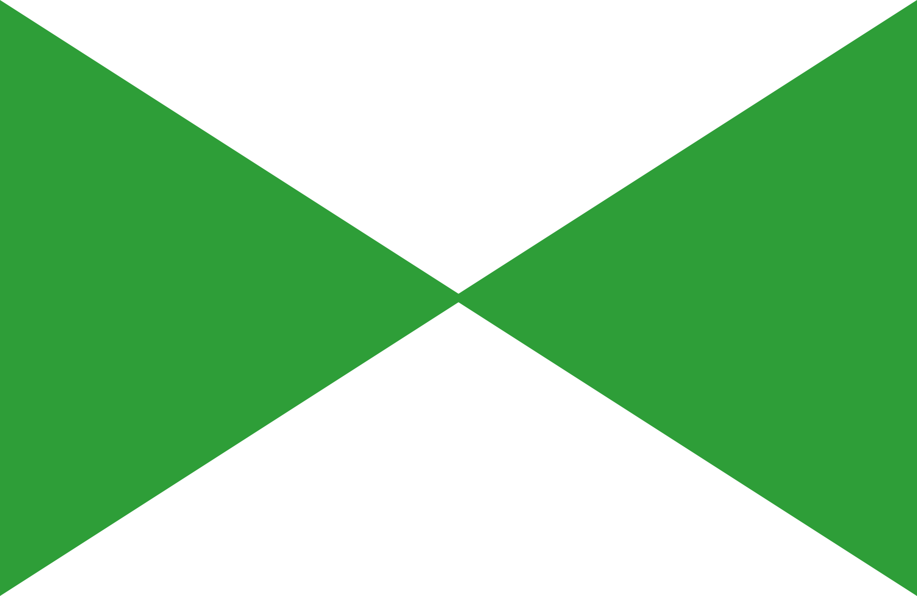 Jamaican flag with black triangle on top and bottom, green triangles on sides, and a black X shape in the center.