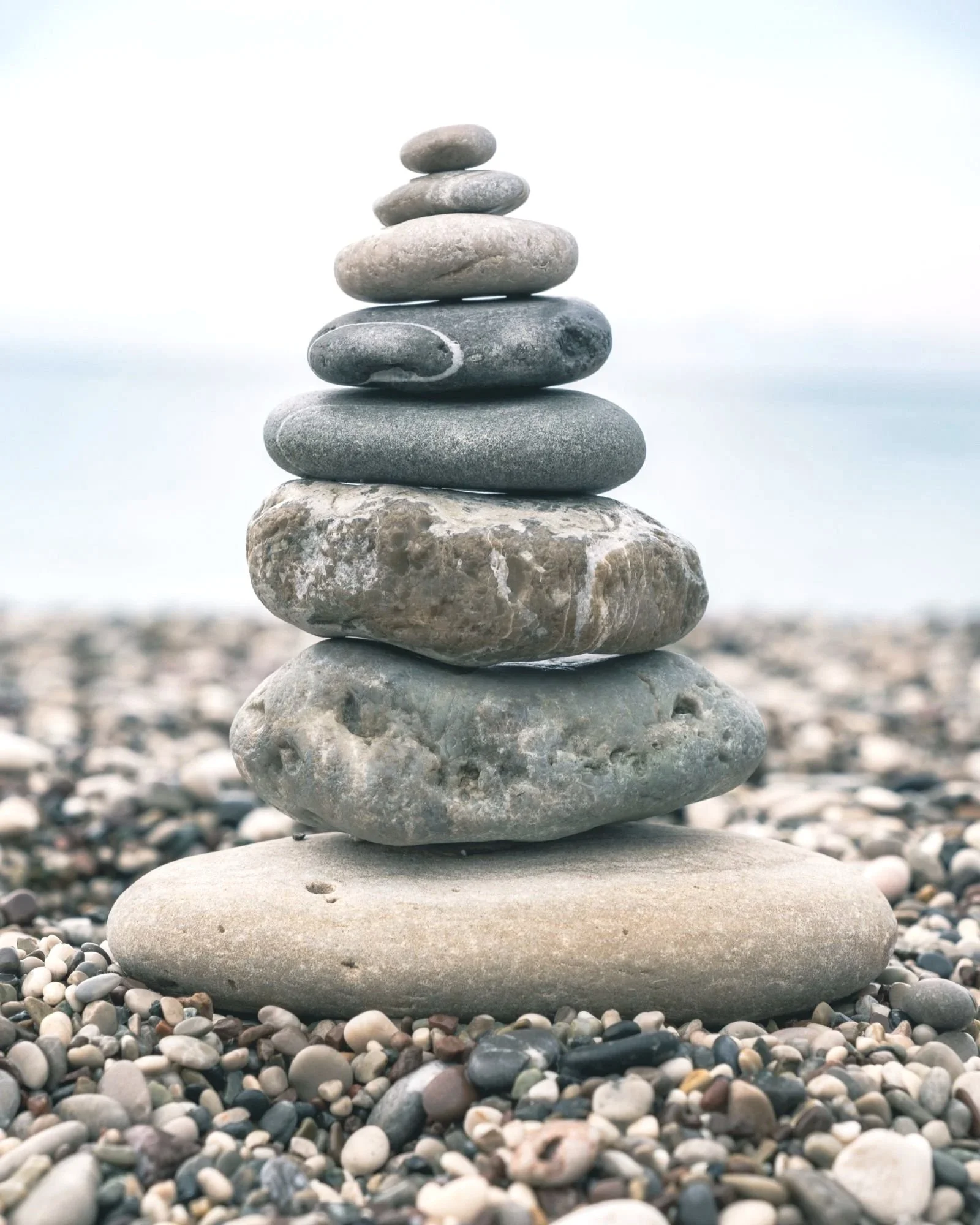 Rock cairn depicting navigational aid similar to therapy