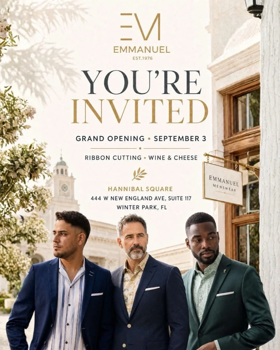 Hannibal Square just got a little sharper. 🤩👔
We&rsquo;re excited to welcome Emmanuel Menswear to the neighborhood! 🎉

From suits and sport coats to dress shirts, pants, wedding attire and more, Emmanuel Menswear brings style, fine craftsmanship, 