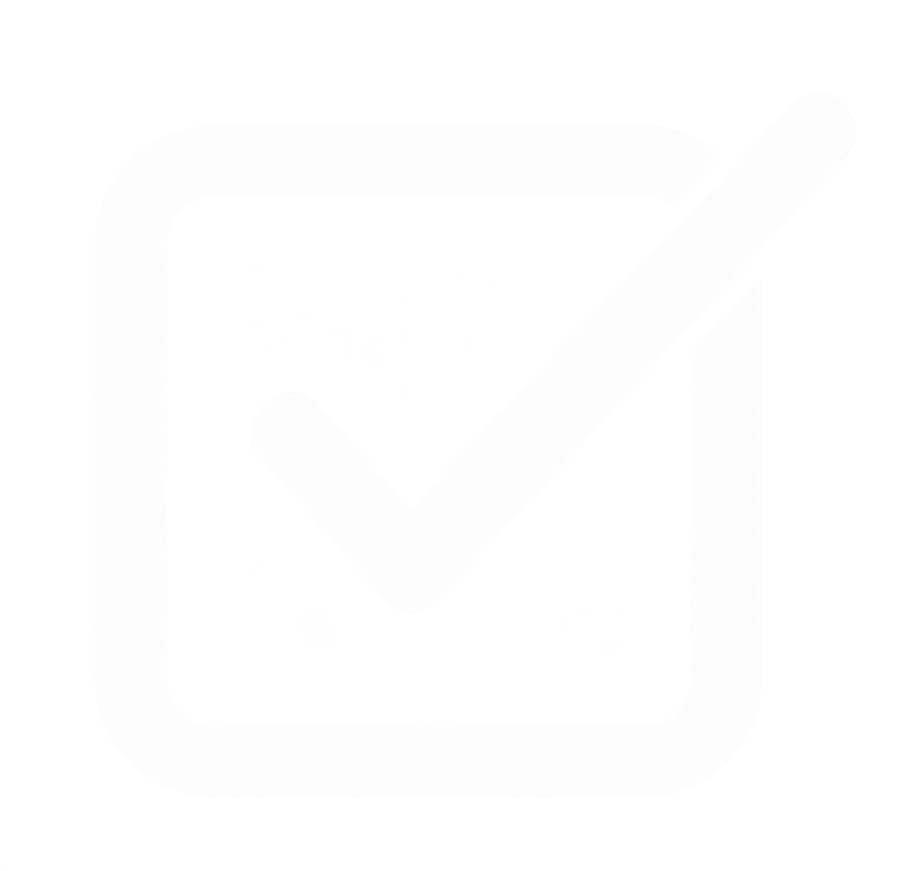 A black and white icon of a check mark inside a square with rounded edges, representing a completed or approved task.
