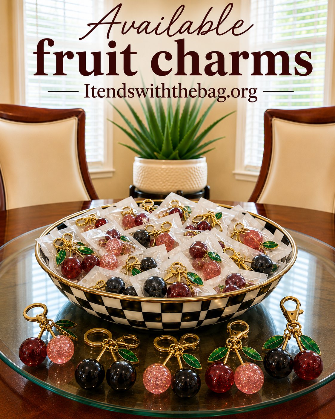 Gold and Silver Fruit Purse Charms