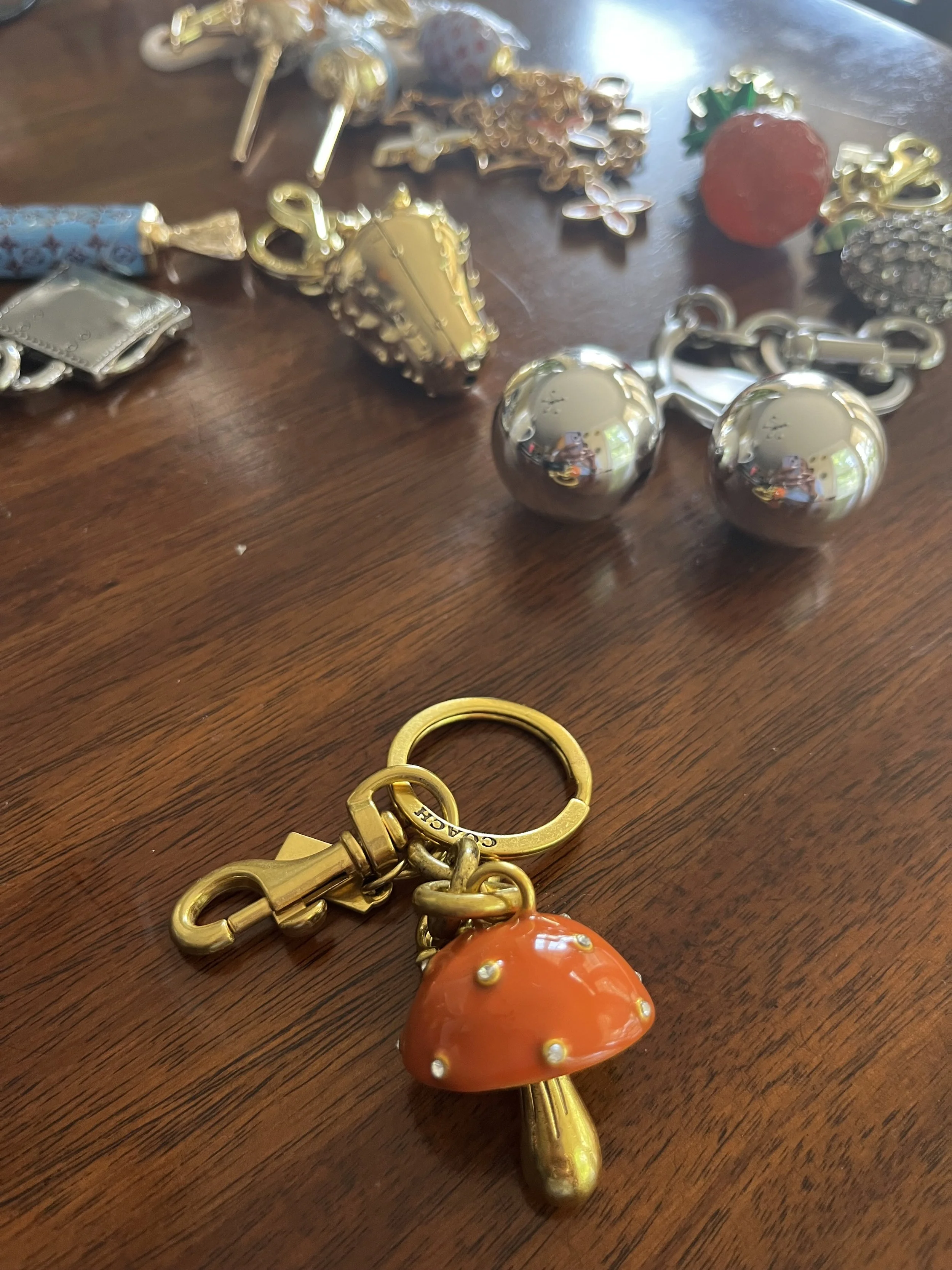 Coach Mushroom Charm Brass