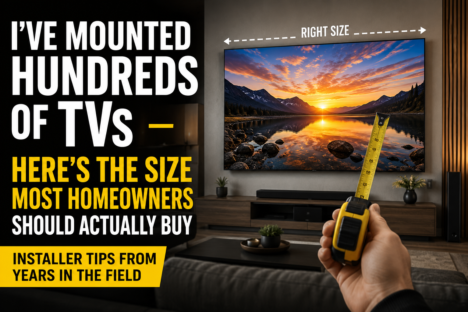 I've Mounted Hundreds of TVs. Here's the Size Most Homeowners Should Actually Buy