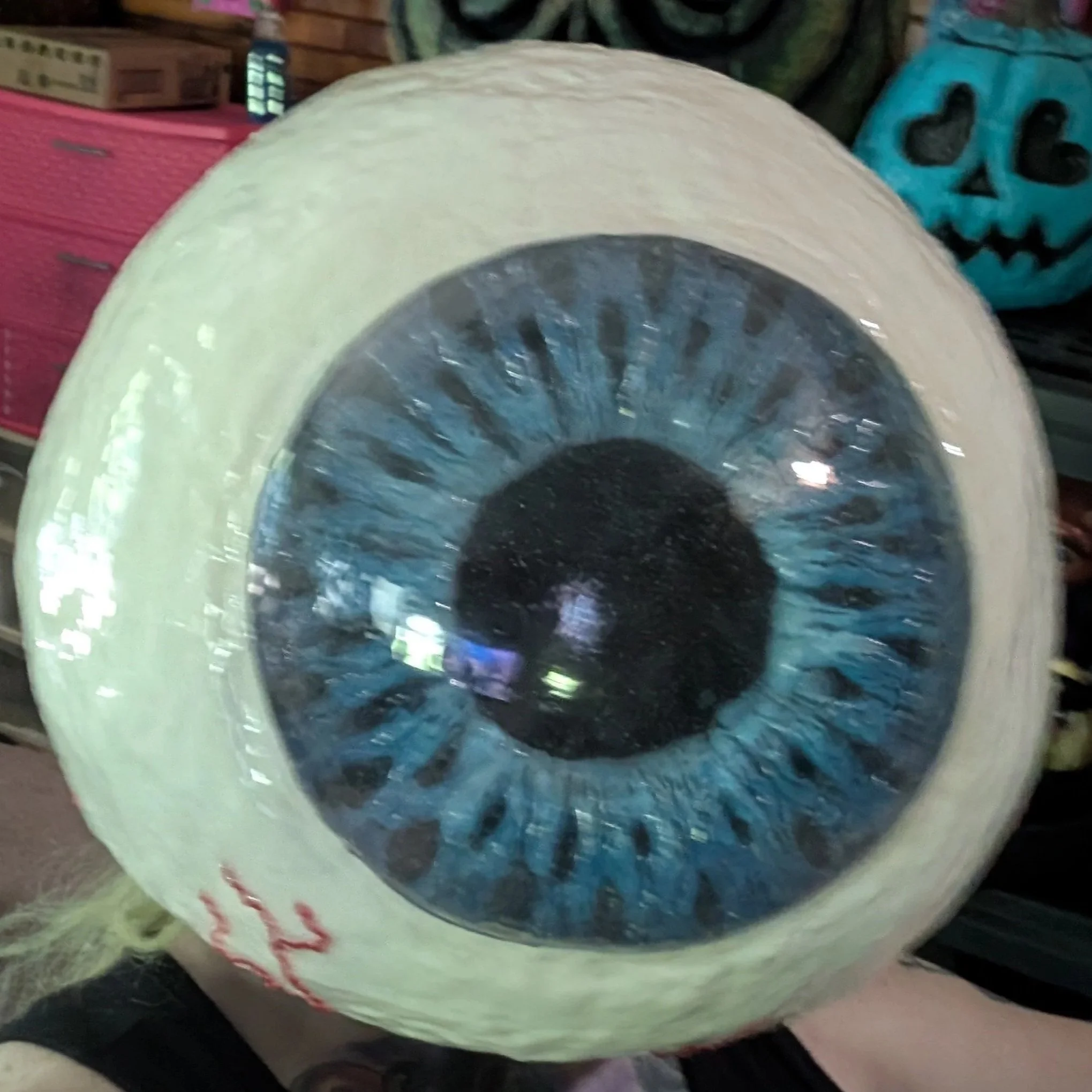 The Orb, natural enemy to the Pum-kin. A giant Eyeball mask made by Deader Homes and Graveyards.