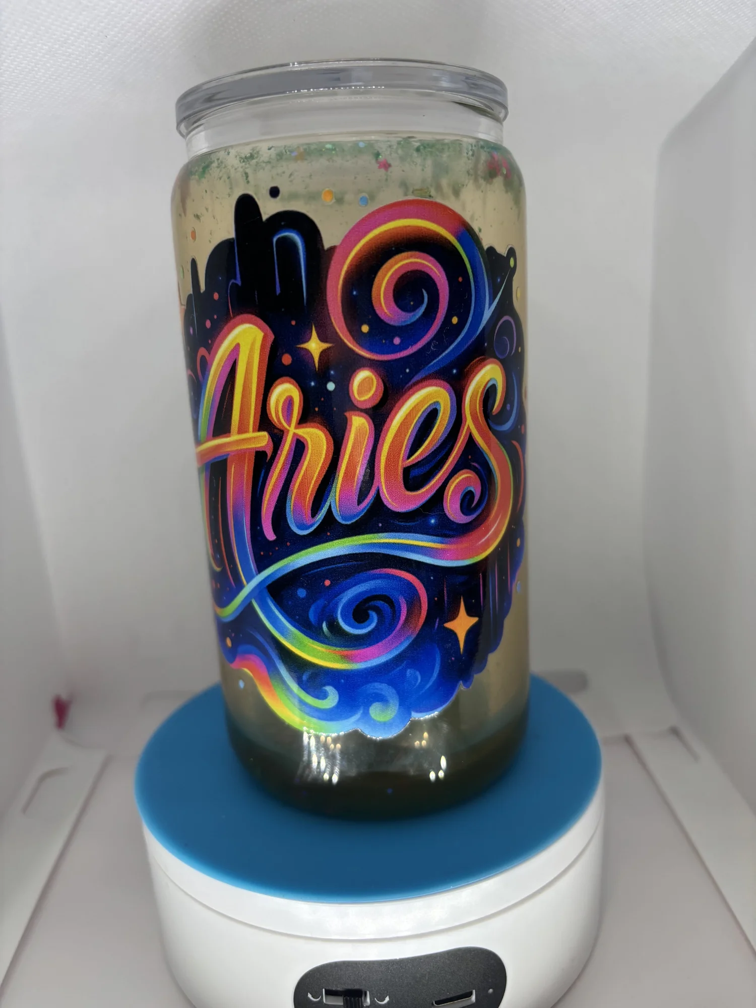 Personalized acrylic snow globe tumbler