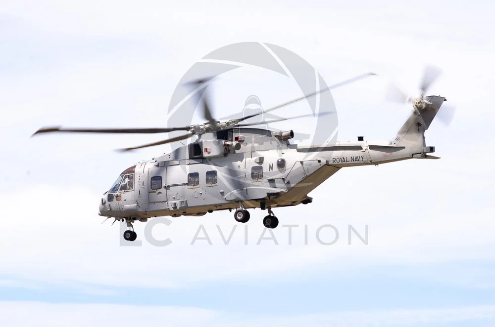 Royal Navy Merlin HC4 Departing RNAS Yeovilton, (ZJ137 - 'W')