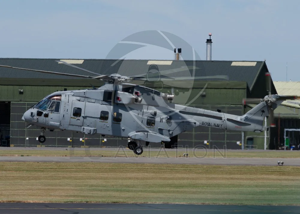 Royal Navy Merlin HC4 Lifting off from RNAS Yeovilton, (ZJ137 - 'W')