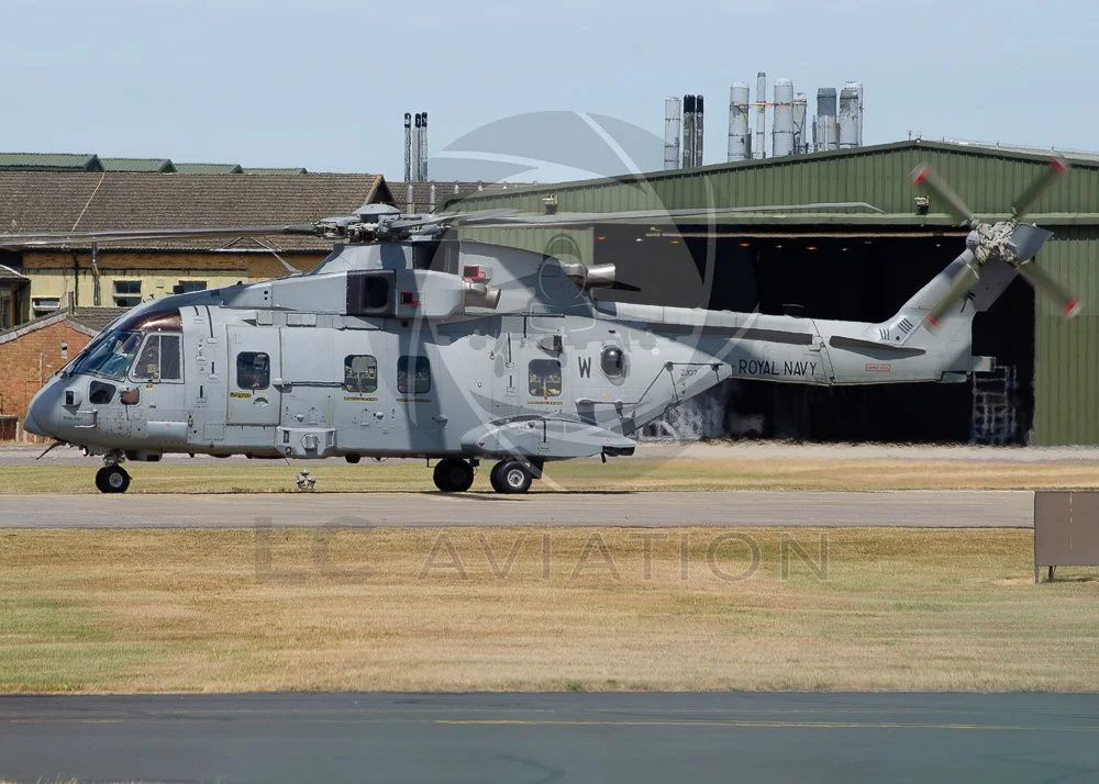 Royal Navy Merlin HC4 Taxiing at RNAS Yeovilton (ZJ137 - 'W')