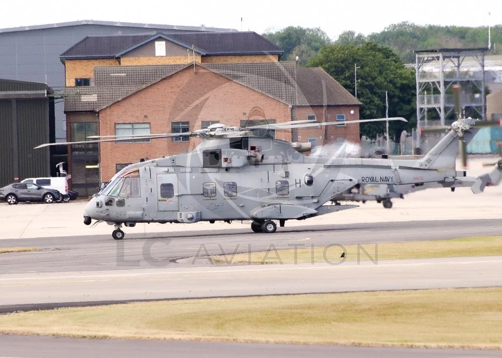 Royal Navy Merlin HC4 Taxiing at RNAS Yeovilton (ZJ124 - 'H')