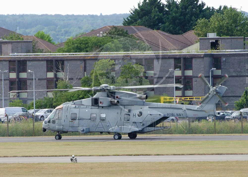 Royal Navy Merlin HC4 Taxiing at RNAS Yeovilton (ZJ124 - 'H')