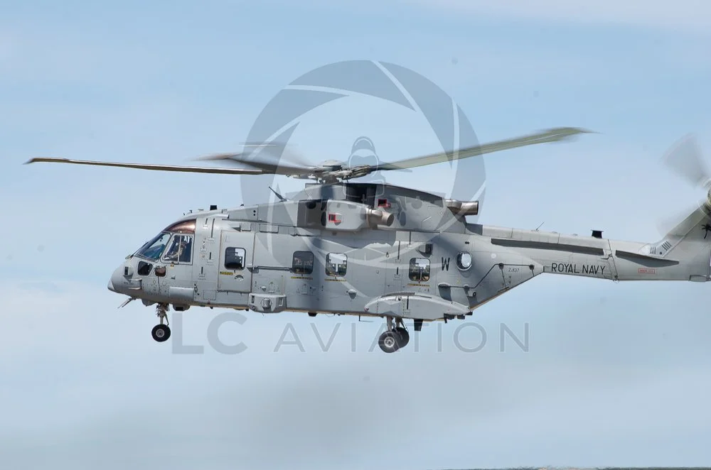 Royal Navy Merlin HC4 Lifting off from RNAS Yeovilton, (ZJ137 - 'W')